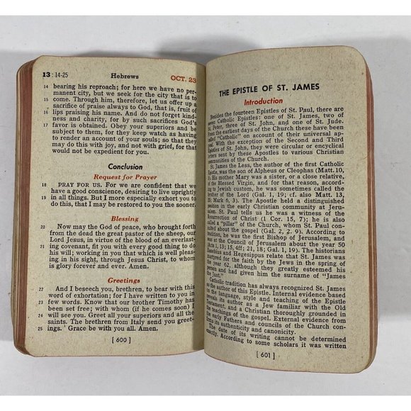 New Testament Of Our Lord And Savior Prayer Book Vintage 1948 Religious Catholic - Picture 10 of 12